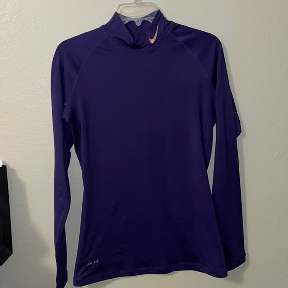 Purple Nike Pro Combat Dri Fit Pullover Sweater - Picture 1 of 7